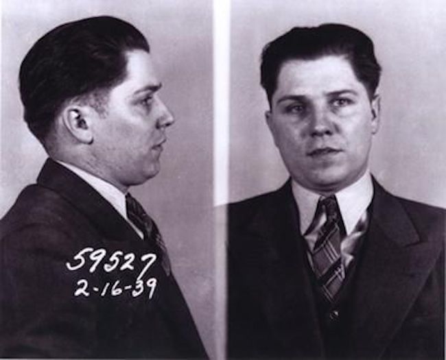 Side by side mugshot images of a young Jimmy Hoffa.