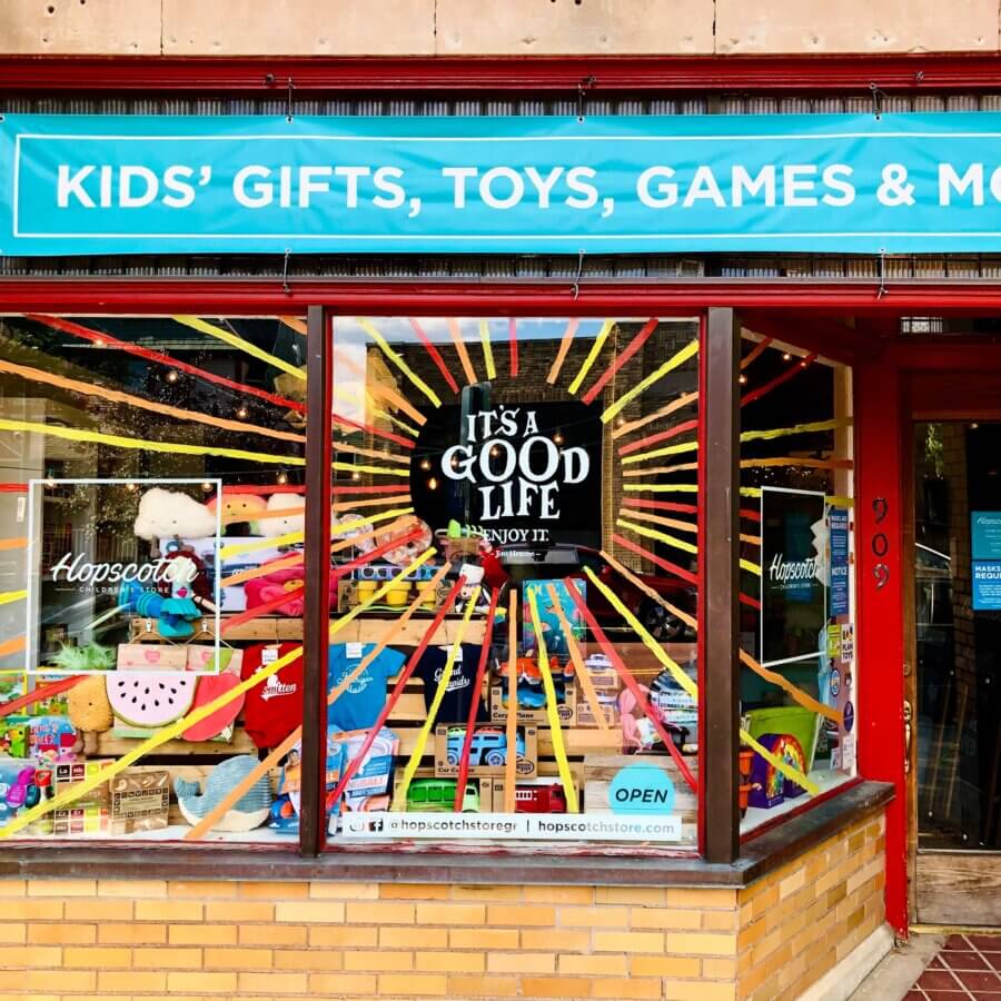 Exterior view of Hopscotch Children's Store in Grand Rapids