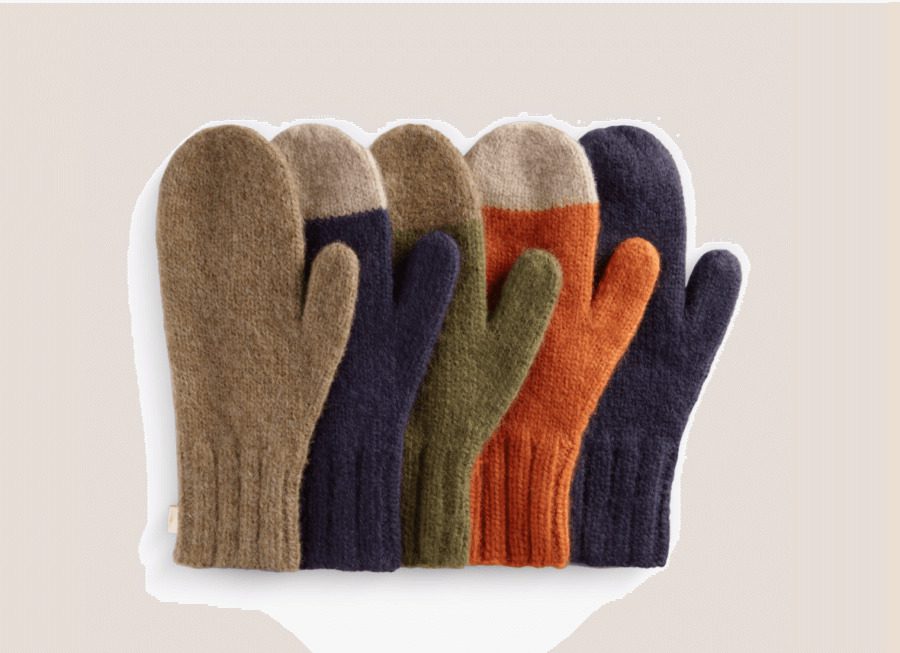Wool knit mittens from Shinola