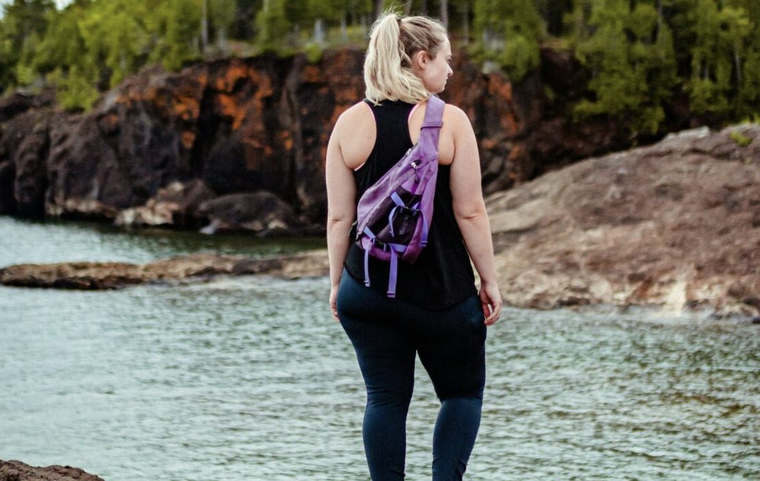 Woman hiking in Marquette