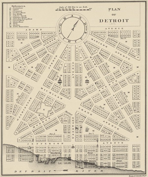 Plan of Detroit Woodward,Augustus B
