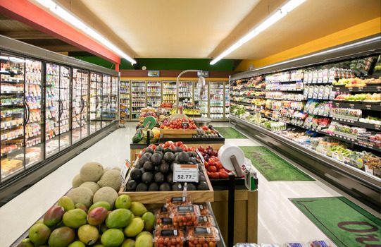 The produce aisle of a grocery store
